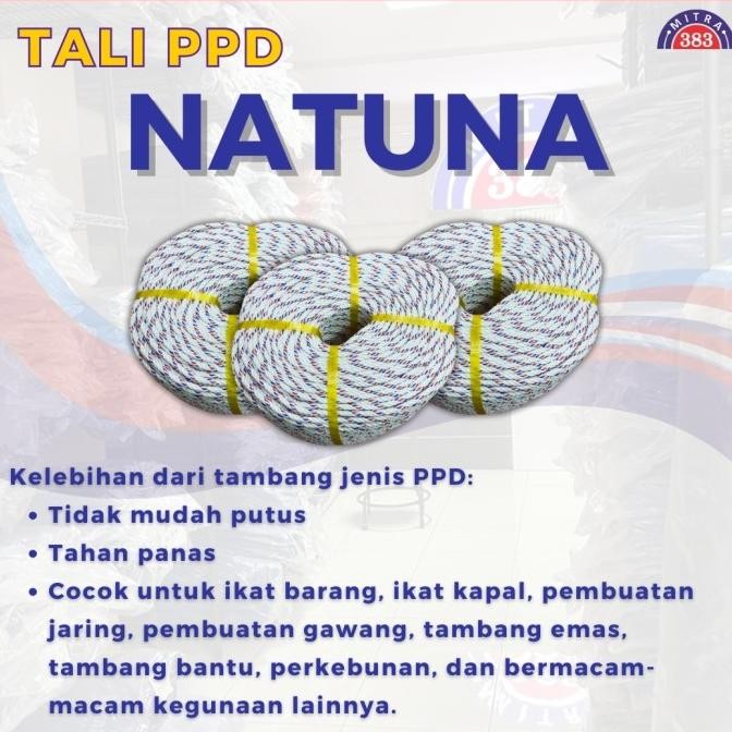 

Tali Ppd / Tali Tambang Ppd 1 Roll 220 Meter Berbagai Ukuran New Stok