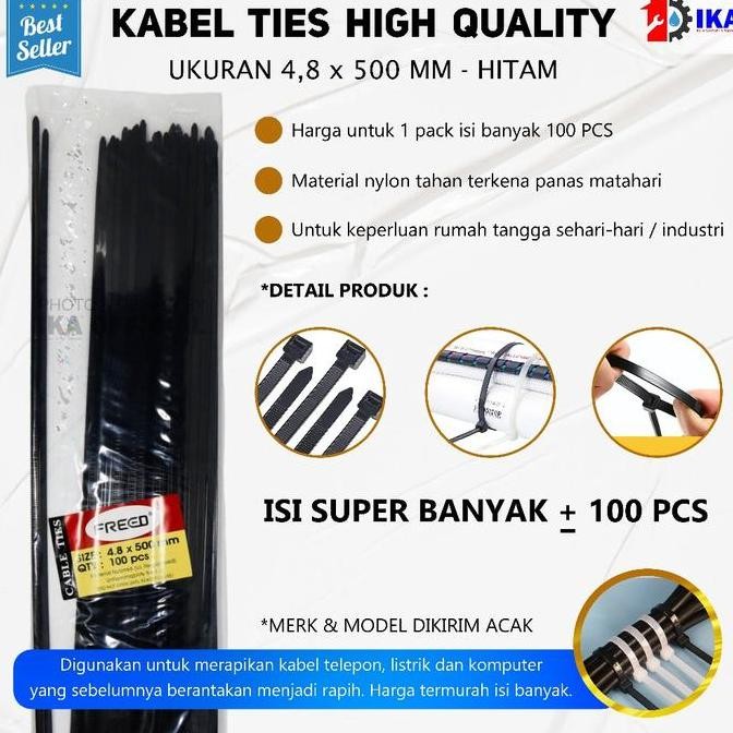 

kabel Ties Cable tie 4.8x500 50cm 4,8 X 500 MM 50 CM 4.8 500MM 4,8X500 PENGIKAT / Kabel Ties Tis 50 Cm 100 Pcs Cable Tie Tali Ikat Plastik Serut Tarik / Kabel ties 4.8x500mm Warna PUTIH/HITAM 1PACK Isi 100PCS / Kabel Ties Hitam Putih 4.8 x 500 isi 100 pcs