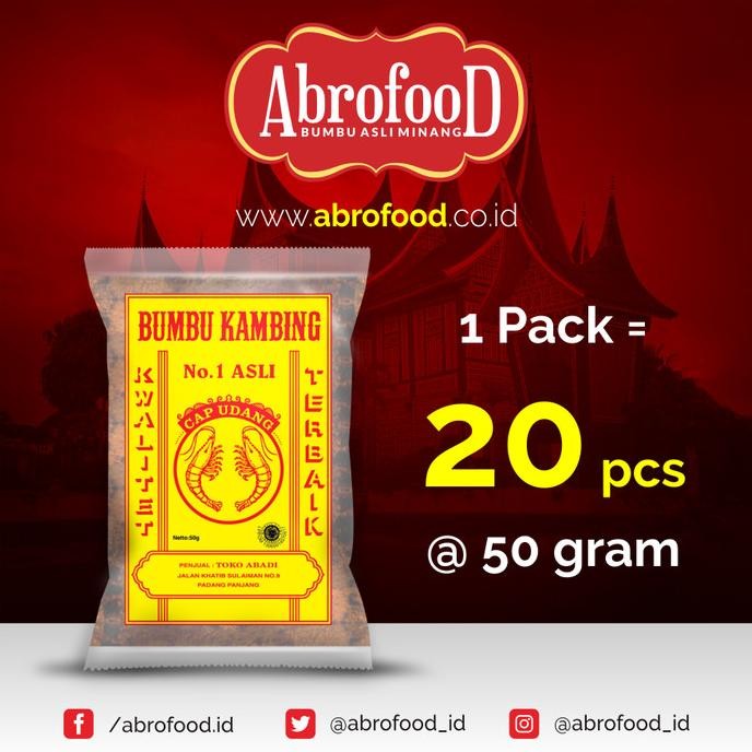 

Bumbu Kambing Cap Udang 50 gram | Pack murah