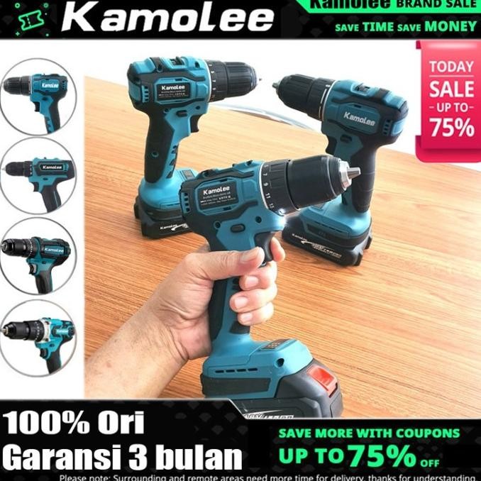 Kamolee 18V Mesin bor cordless 10mm/13mm/Elektrik Drill/Brushless murah
