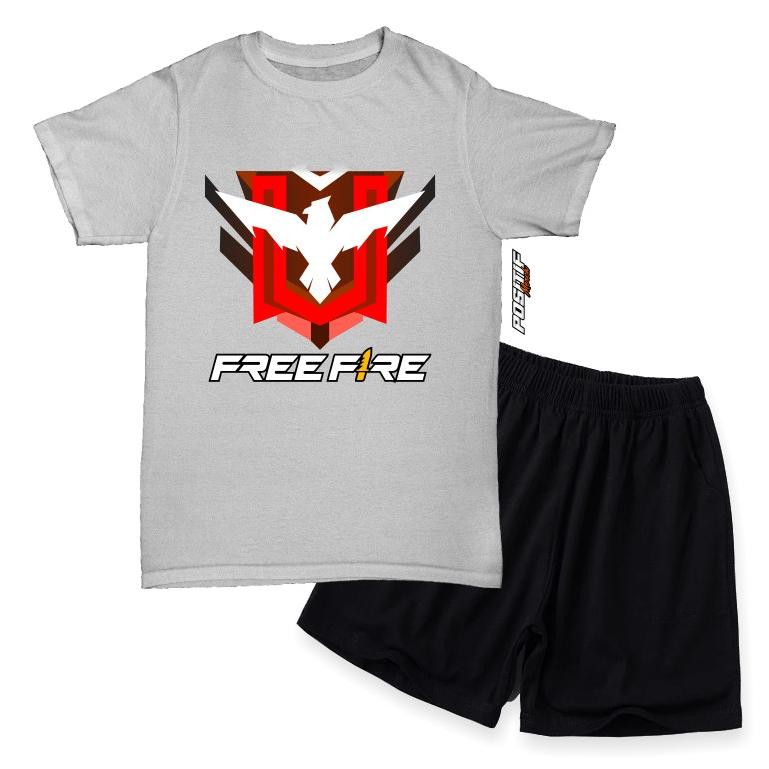 Kaos Setelan Anak Free Fire Esport Gaming Positif Merch Diskon