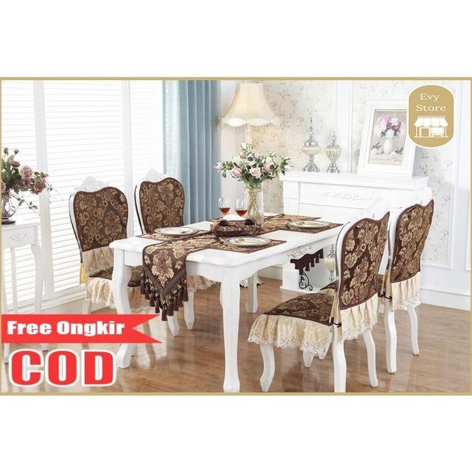 Grosir Evy Store Cod Taplak Meja Tamu Tebal Bordir Timbul Meja Makan Rumbai Belgia Turki Premium | A