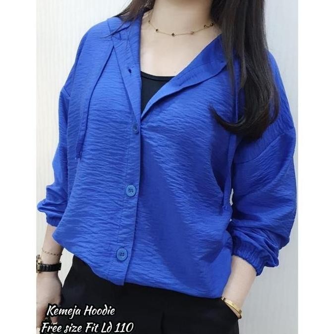 Grosir Kemeja Hoodie Wanita - Hoodie Kemeja Premium Korea Jaket Adem Baju Atasan Wanita