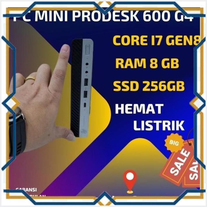 [BIR] PC MINI HP PRODESK 600 G4 CORE I7 GEN8/RAM 8GB/SSD 256GB/HEMAT LISTRIK