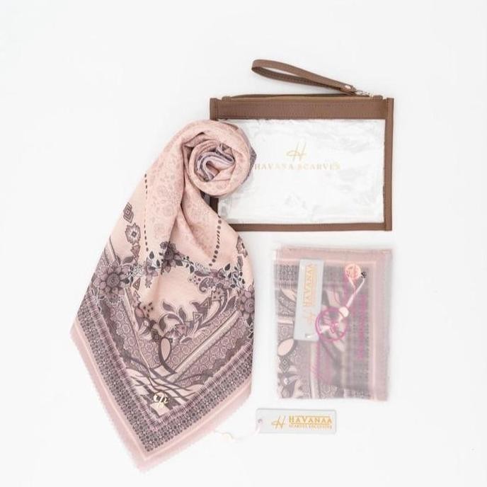 Grosir Paket Hemat Hijab Havana Pouch Logo Swaroski/Paket Hemat Hijab Havana Motif Segi Empat Wanita