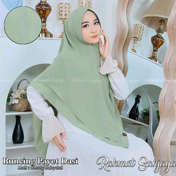 Sale Hijab Khimar 2 Layer Sayri Runcing Payet Dasi Swarosky Payet Dasi Mutiara Ceruti Baby Doll
