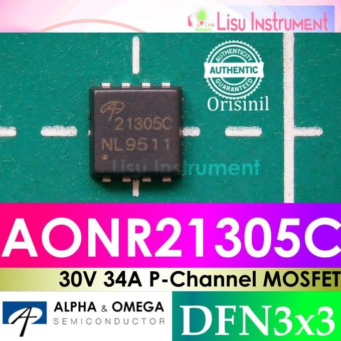 AONR21305C 30V 34A P-Channel MOSFET 21305C Replace AON7405 DFN3x3 Alpha & Omega ORIGINAL lisu992 Seg