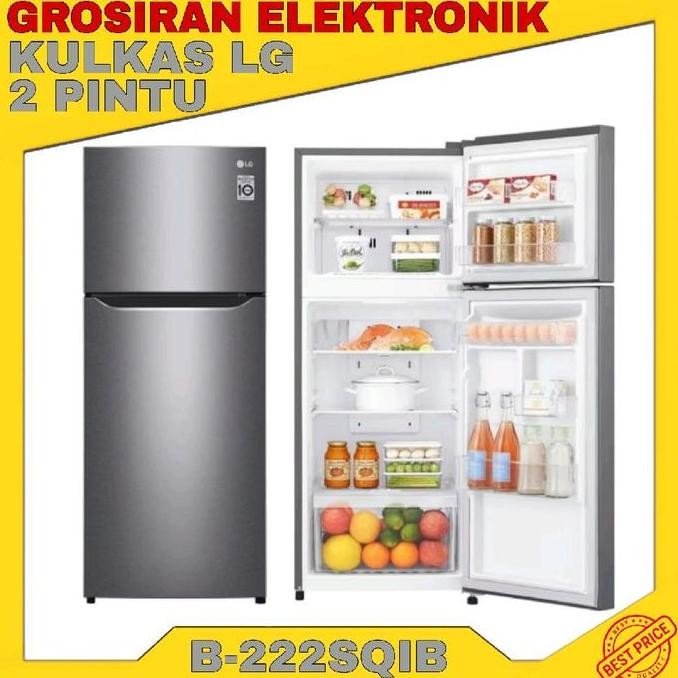 Grosir Kulkas  2 Pintu  Lg Inverter B222Sqib Freezer Lemari