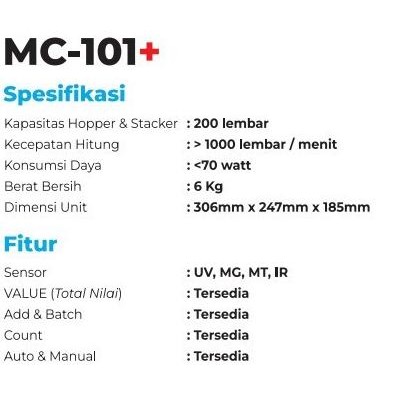 

Sale Kozure Mc-101+ Plus Hitung & Deteksi / Money Counter Detector Mesin Penghitung Uang Mc 101 New