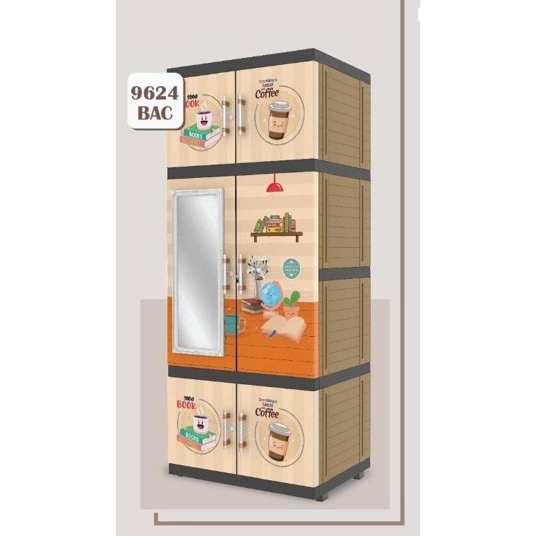 NAIBA Lemari Plastik MSC DOLL 9284 Doraemon Helo Kitty Minni Mouse RAK 4 Susun JUMBO BESAR