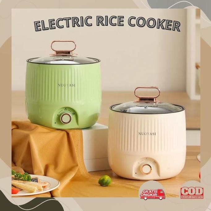 Sale Panci Masak Listrik Multifungsi 1,8L Penanak Nasi Listrik Antilengket, Peralatan Masak Hot Pot