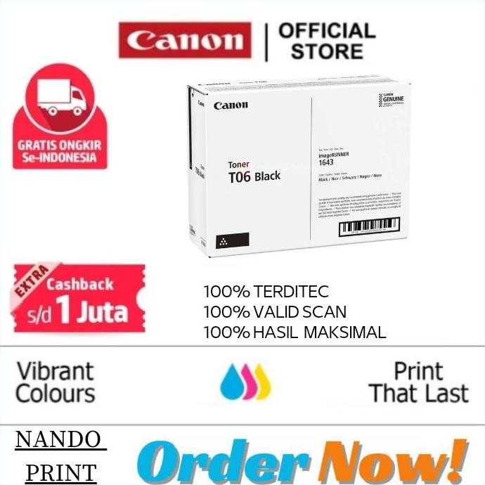 

Grosir Toner Canon T06 Original Ir 1643I Black