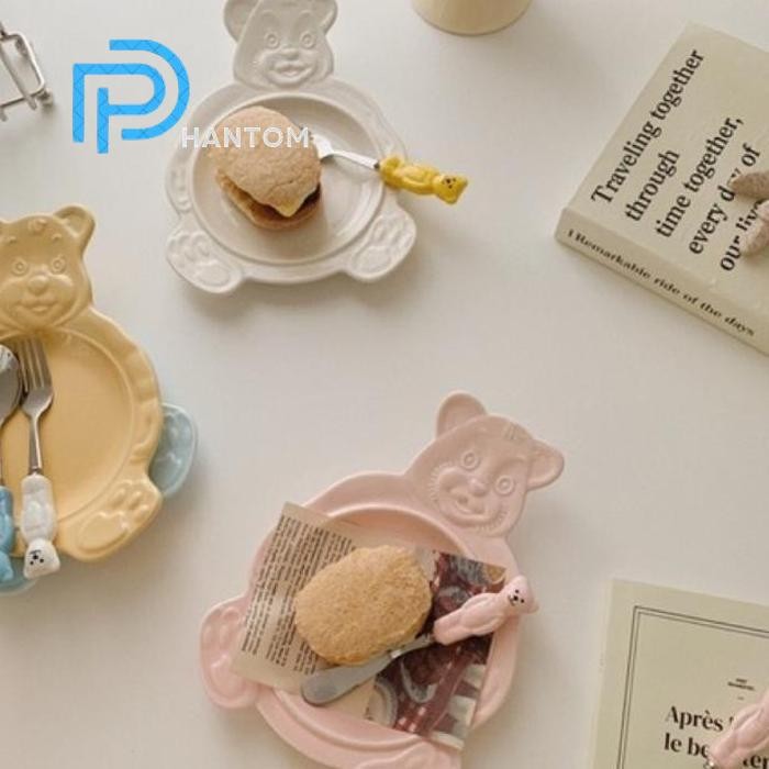 Phantom [Minihome] Bear Gom Piring Mangkok Beruang / Korea Aesthetic Homecafe Minimalis Alas Makan M