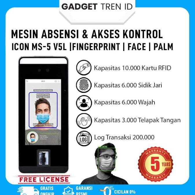 

Sale Mesin Absensi & Akses Kontrol Wajah Icon Ms-5 V5L | Bisa Absen & Akses Pakai Sidik Jari & Kartu Rfid
