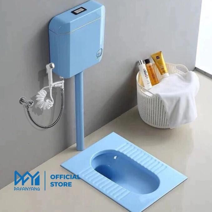 [Warna Baru] Kloset Jongkok Mr. Tao Flush Set Watertank Wc Jongkok Bahan Keramik Toilet Modern Estet