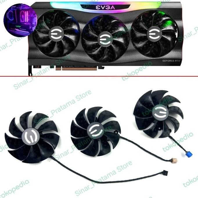 Fan Vga Evga Rtx 3070 3080 3090 Ftw3 Ultra Xc3  Black Gamimg 87Mm 4Pin Co
