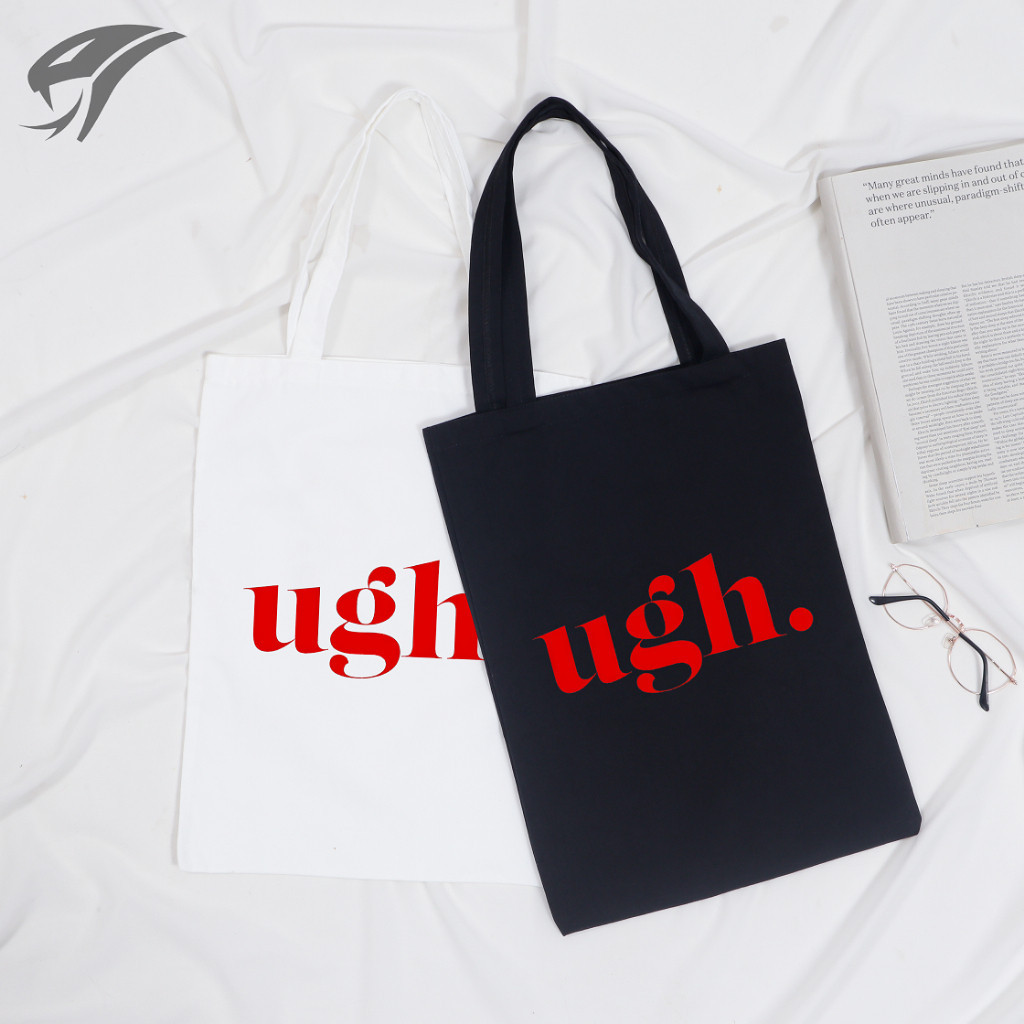 Lyra Bags - TOTE BAG UGH KANVAS PREMIUM UKURAN 40X30CM / TAS / RESLETING / SERUT / WANITA / BELANJA 