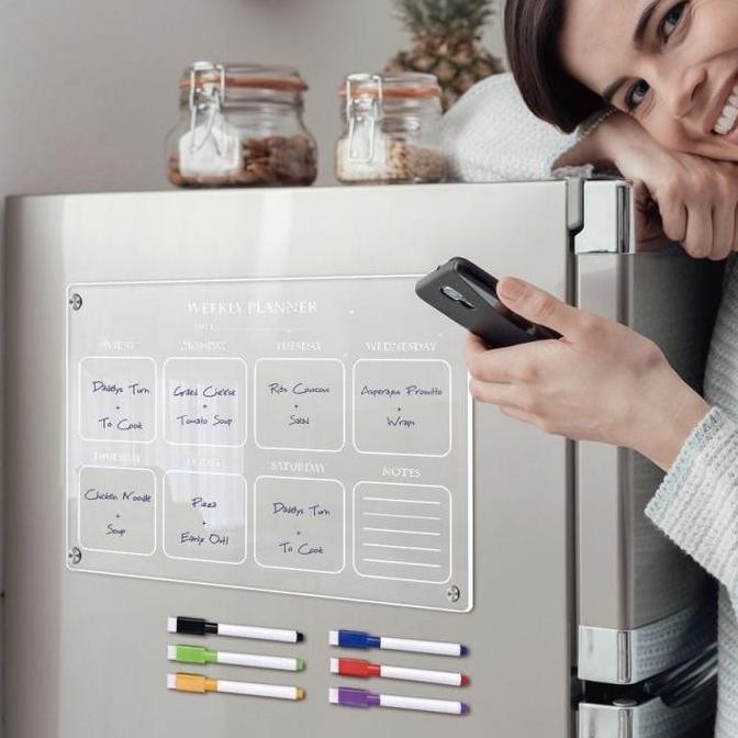 

Weekly Planner Magnet Kulkas Akrilik Custom Dinding Schedule Board Untuk Dinding Kantor Co