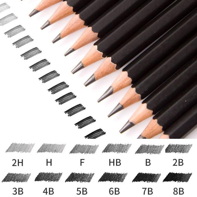 

we-53 12pcs Pensil Gambar Sketsa Set Sketching Pencil Set Sketch Drawing Pencil Set Paiting Pencil Kit 2H-8B Original