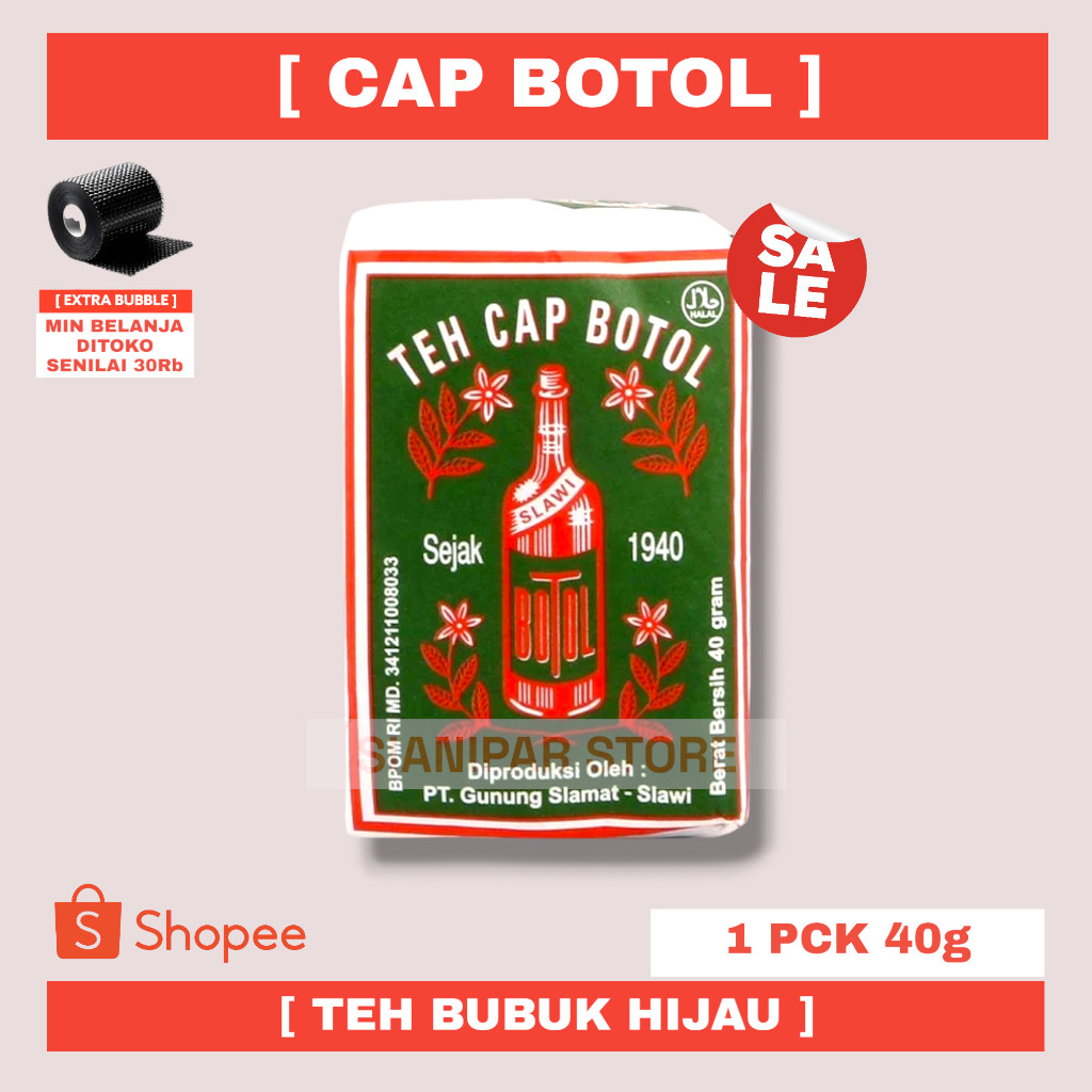 

CAP BOTOL TEH BUBUK HIJAU PCK 40g