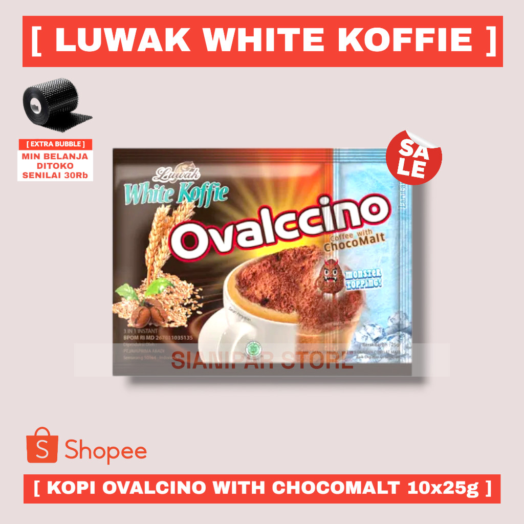 

LUWAK WHITE KOFFIE OVALCINO WITH CHOCO MALT RCG 10x25g