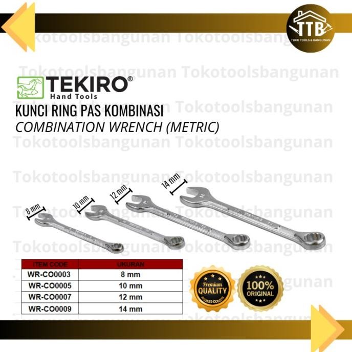 TEKIRO Kunci ring pas/Combination Wrench 8 10 12 14mm