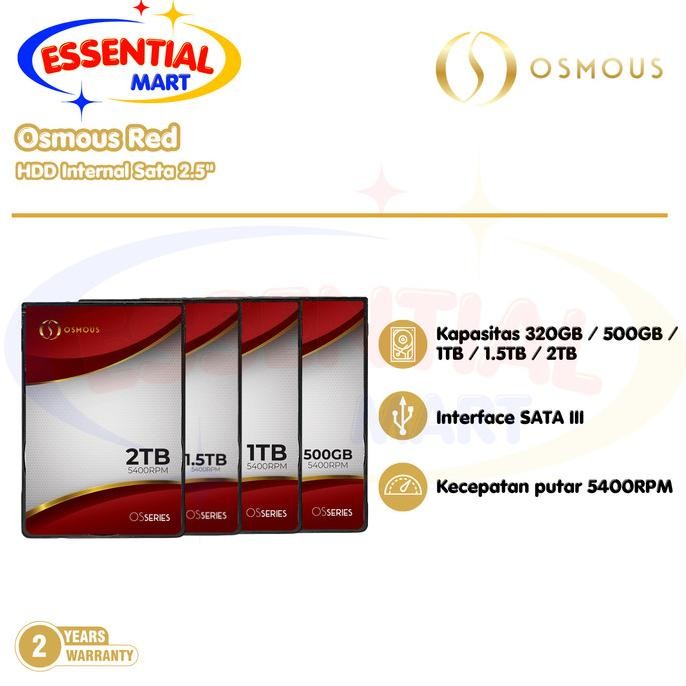 Hdd Internal Laptop Osmous Red 500Gb/ 1Tb/ 1.5Tb/ 2Tb/ 4Tb  Sata 2.5 Co