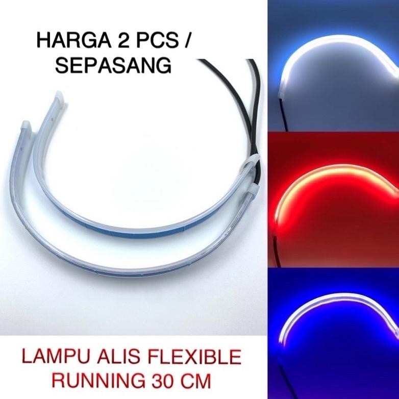 COD Lampu Alis Led Running 30cm/Lampu Alis Nyala Antri Led Running 12v/Lampu DRL Flexibel 30cm runni