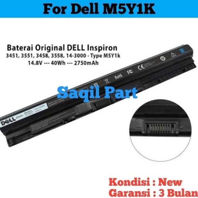 Baterai Laptop M5Y1K 40Wh Co