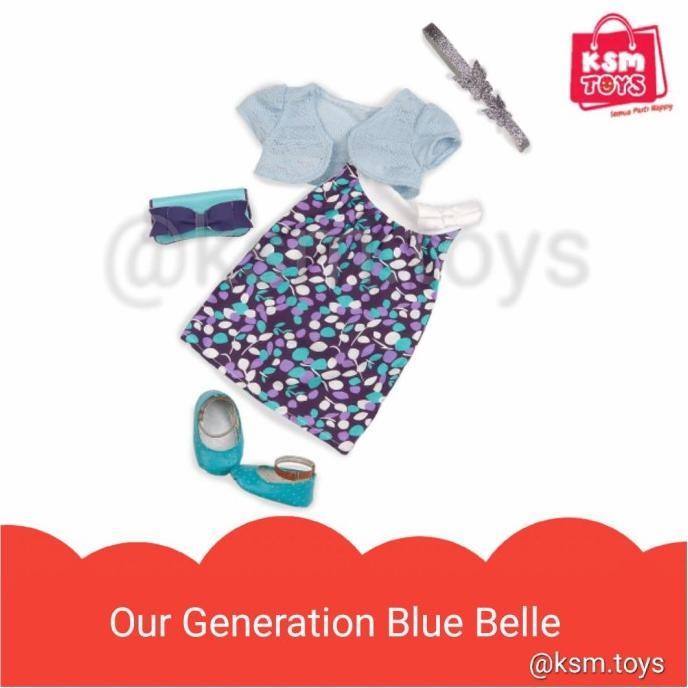 Our generation doll aksesoris Blue Belle dress set baju boneka 18 inch