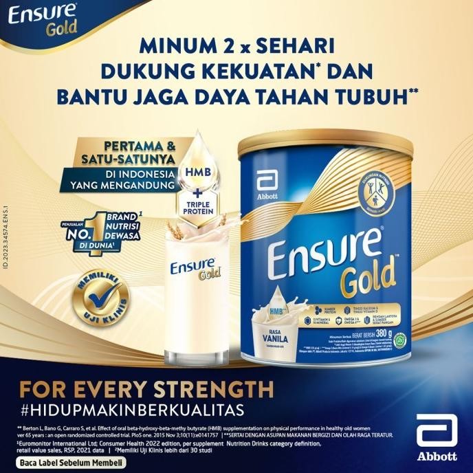 

Promo [Special Flash Sale] Ensure Gold Hmb Vanila 380 G - Nutrisi Dewasa Rendah Laktosa
