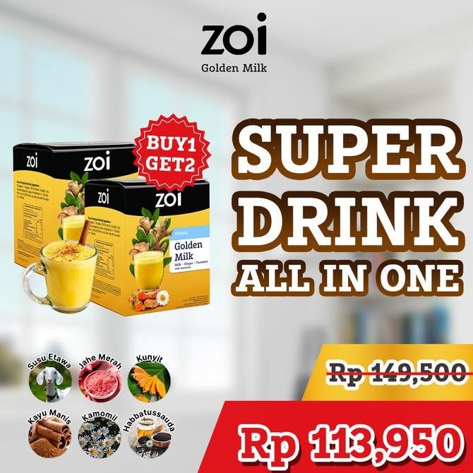 

Sale Beli 1 Box Dapat 2 Box Zoi Golden Milk Susu Herbal Susu Sehat Susu Kambing, Jahe Dan Kunyit Isi 20 Sachet