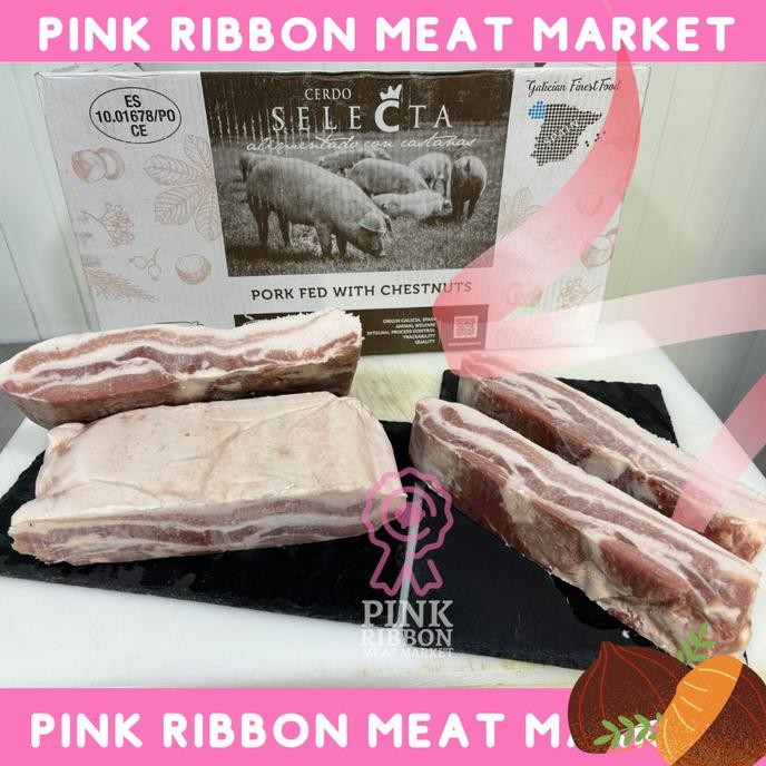 

Grosir (Selecta - Coren Spain) Pork Belly Skin Off Sr 1Kg Chestnut Fed