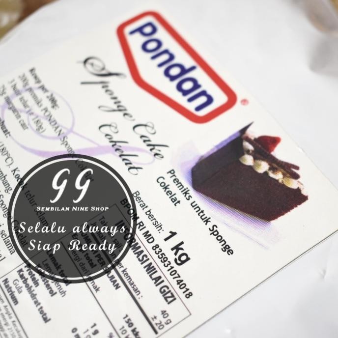 

Promo Pondan Sponge Cake Chocolate 1 Kg Tepung Premix Premiks Cokelat Coklat