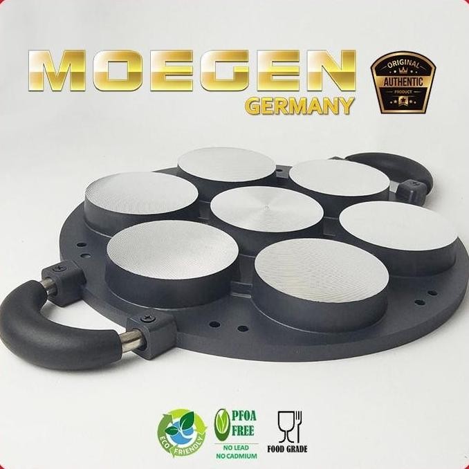 MOEGEN cetakan kue martabak mini kue lumpur snack maker 7 lubang datar