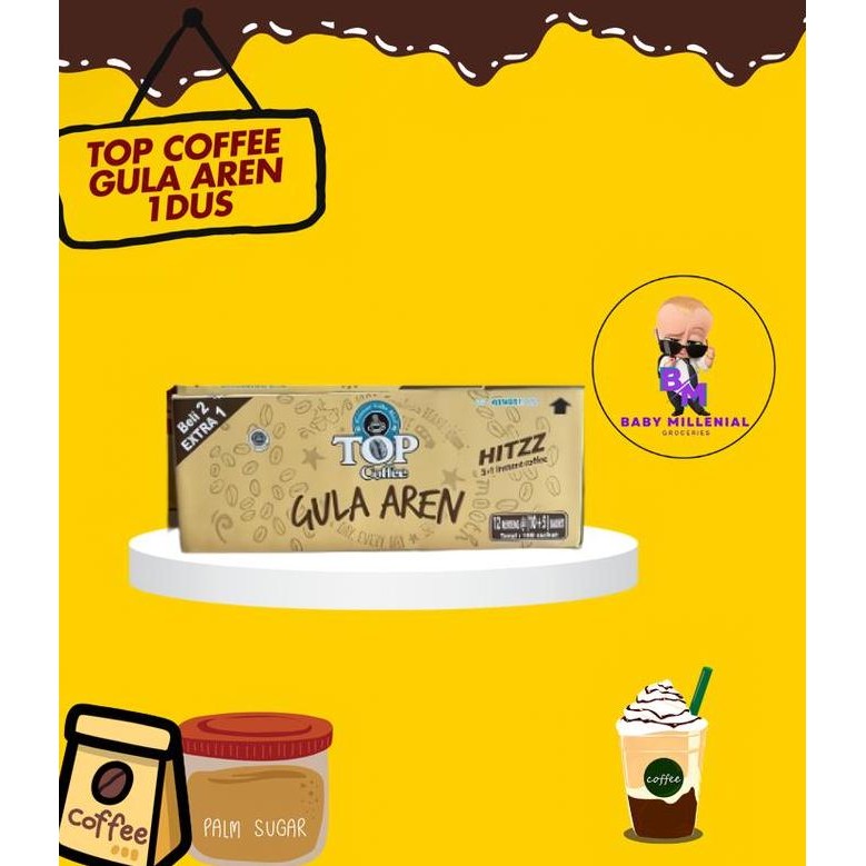 

Promo [Bm] [Z] Top Coffee Gula Aren Kopi Instan New [22 G/ 180 Sachet/ Karton]