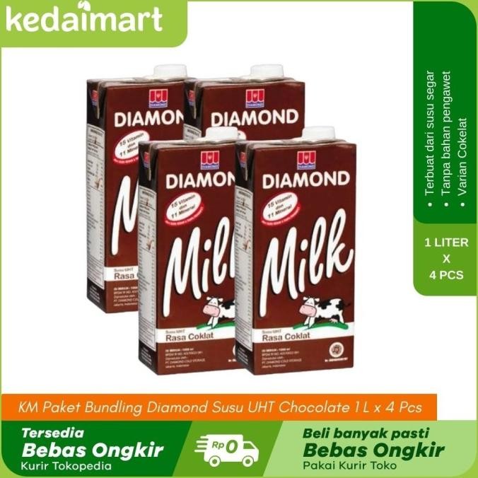 

Sale Km Paket Bundling Diamond Susu Uht Chocolate 1 L X 4 Pcs