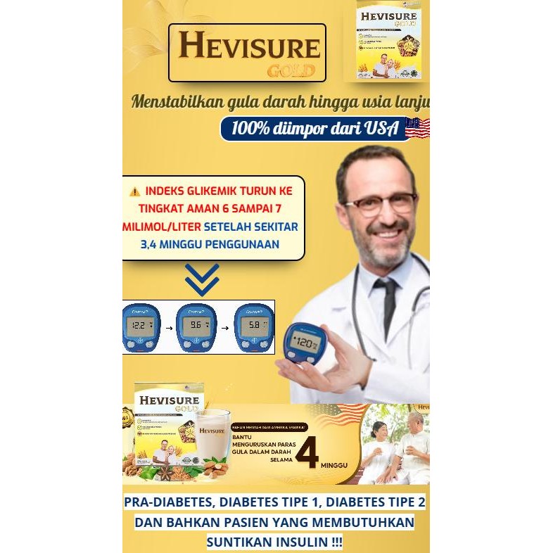 

Murah Hevisure Gold Susu Obat Diabetes Dan Kencing Manis Pankreas Insulin Original