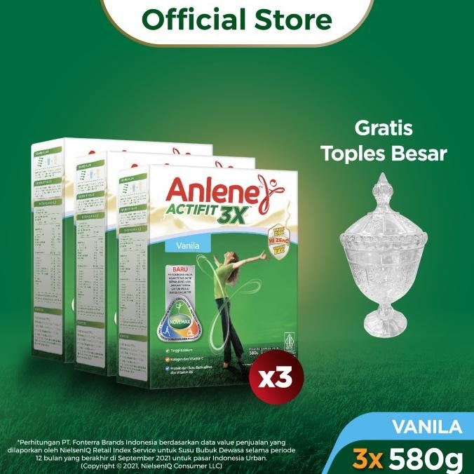 

Sale [Special Ramadan] Anlene Actifit 3X Susu Bubuk Dewasa All Varian 3 X 580G - Free Toples