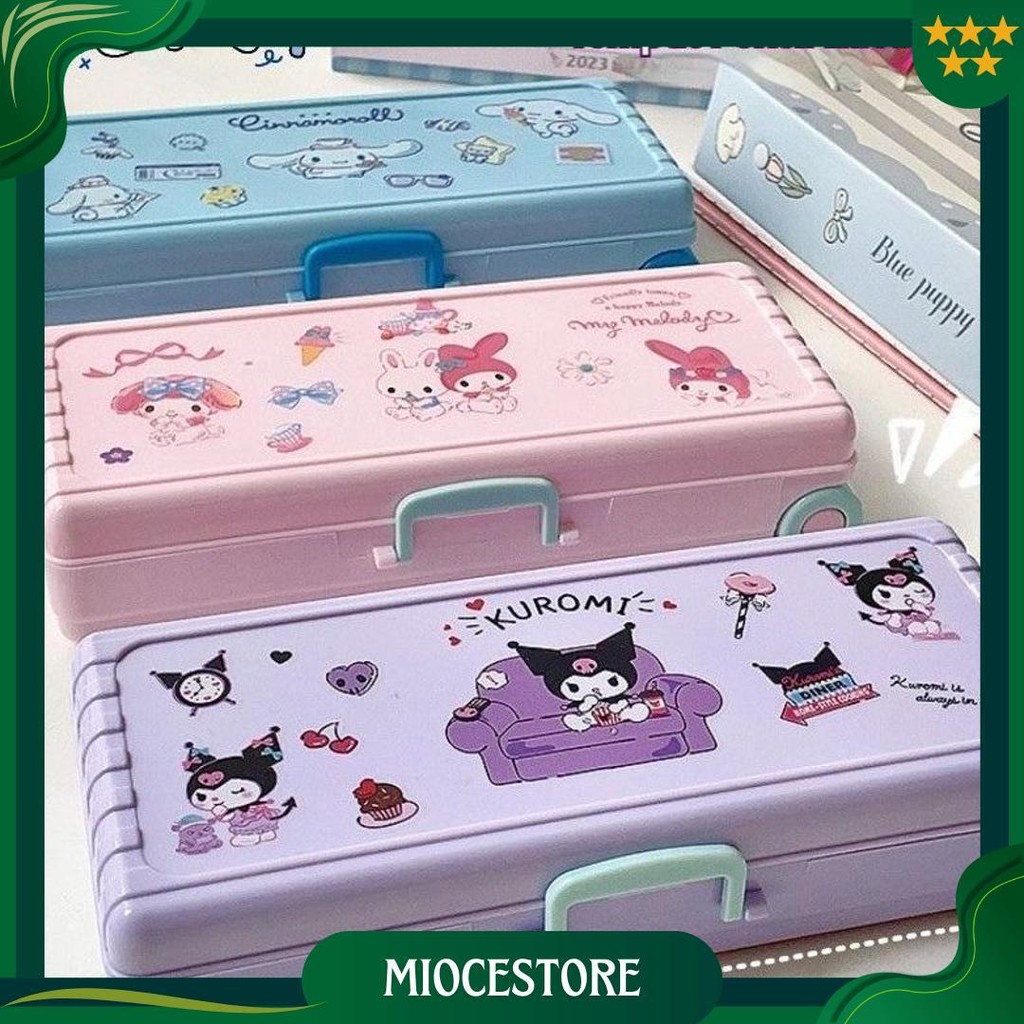 

[Free Sanrio Sticker] Kotak Pensil Troli Lucu Kotak Alat Tulis Dua Lapis Kuromi Koper Kreativitas Kapasitas Besar Pemodelan Large Capacity Kawaii Pencil Cases + Sanrio Stiker Gratis Ongkir