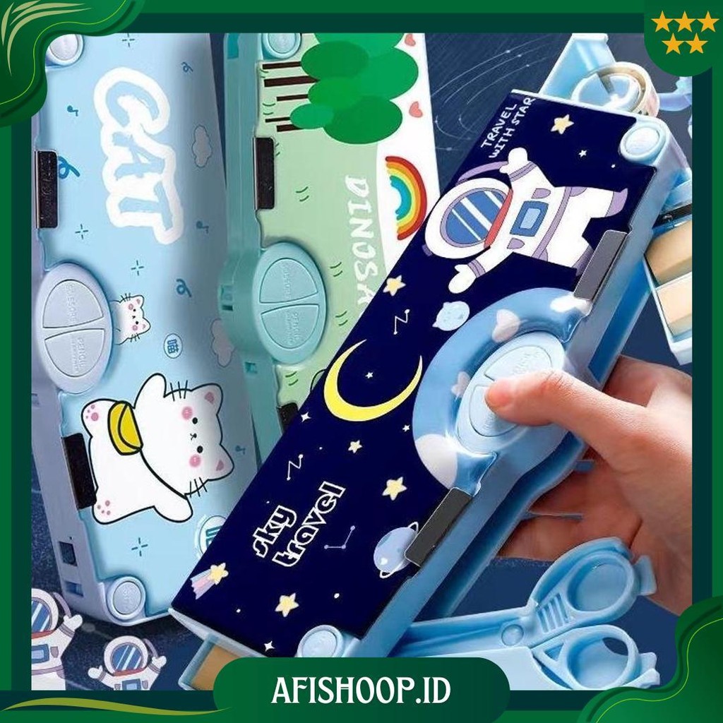 

PuluzKotak Pensil Multifungsi Motif Unicorn / Dinosaurus / Astronot Untuk Anak Lengkap Peruncing Gunting Isolasi Penghapus Penggaris Sale