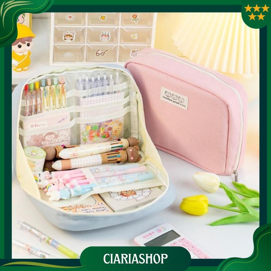 

8-Layer Kotak Pensil Transparan Aesthetic Pencil Case Anak Sekolah Kapasitas Besar Stationery Kantor Best Seller