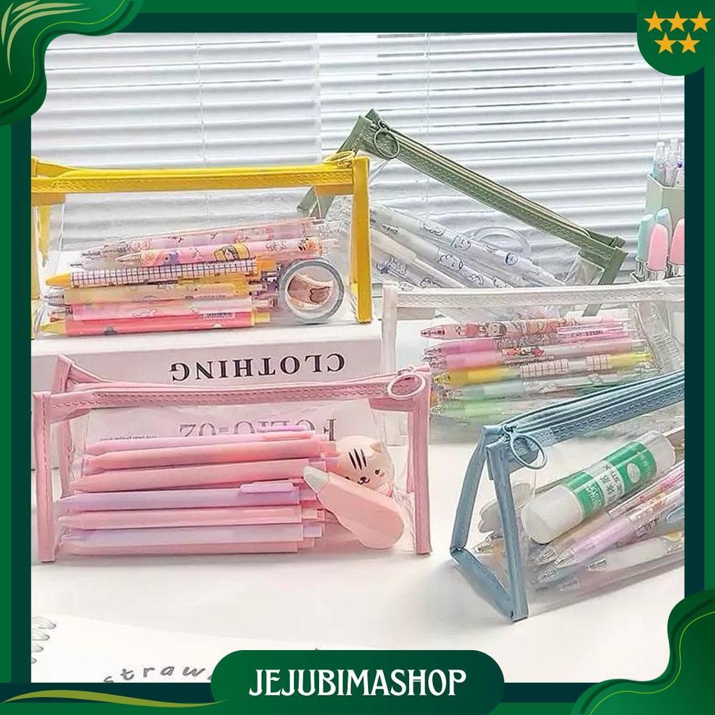 

[Dwcorner] Kotak Pensil Transparan Aethetic / Tempat Pensil Transparant / Pouch Serbaguna Cod