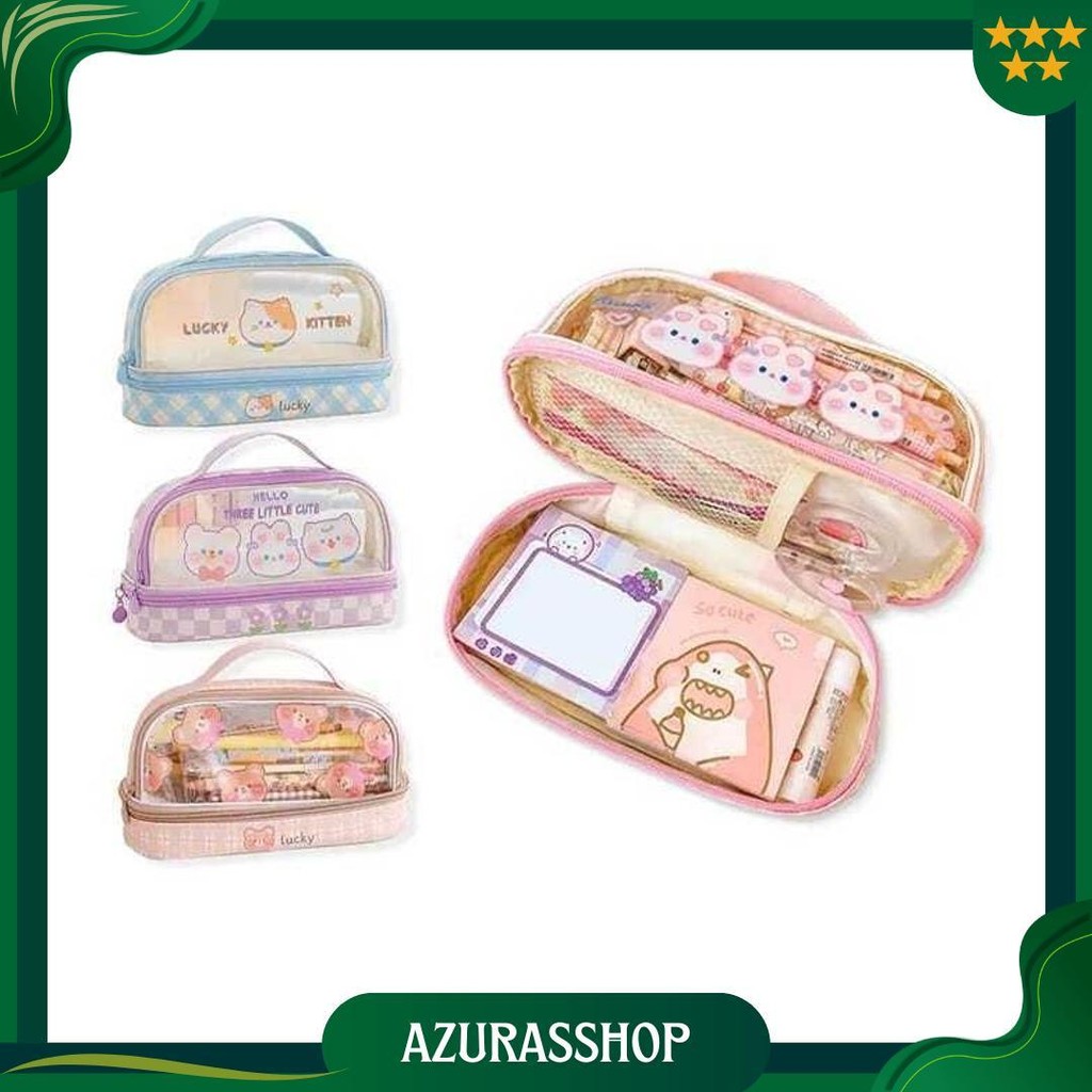 

[Nicky888] Kotak Pensil Transparan Terbaru / Tas Pensil Kartun Yang Lucu / Pencil Case Kapasitas Besar / Tempat Pensil Anak K010 Promo Puncak