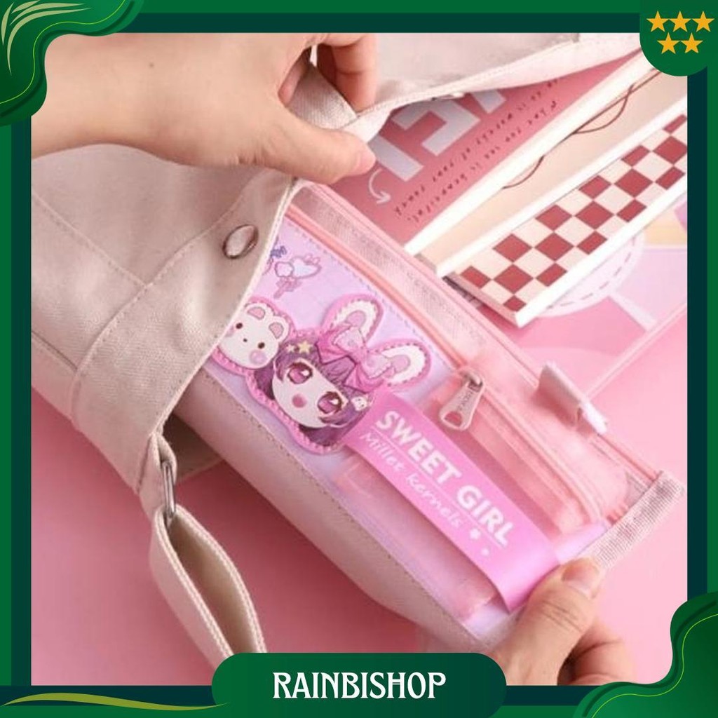 

( Mia ) K004 Kotak Pensil Ala Korean Student Motif Kartun Lucu / Tempat Pensil Karakter Kartun Lucu / Dompet Pensil Anak Ori