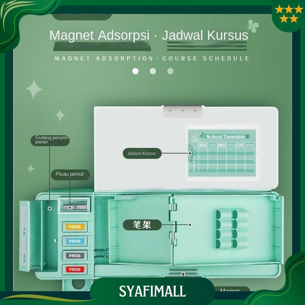 

PuluzKotak Pensil Multifungsi Motif Unicorn / Dinosaurus / Astronot Untuk Anak Lengkap Peruncing Gunting Isolasi Penghapus Penggaris Promo
