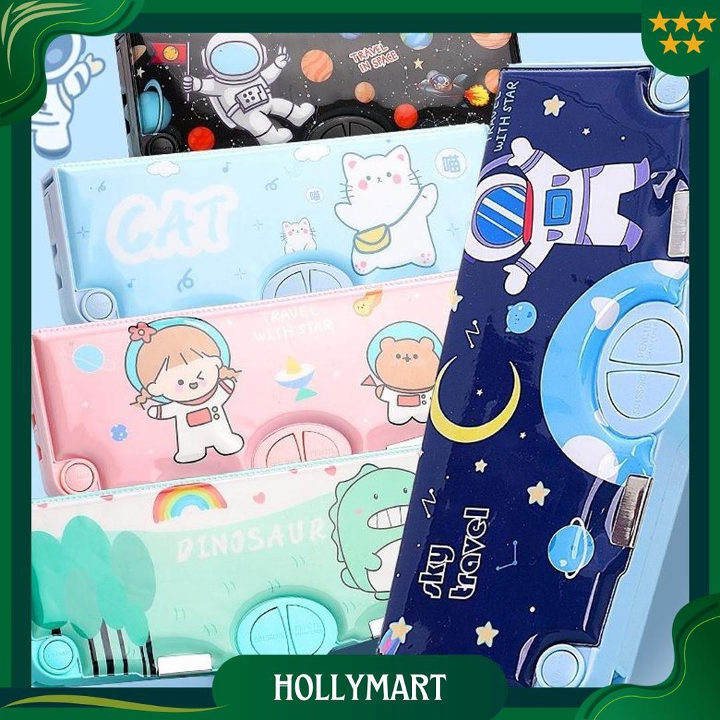 

Kotak Pensil/Tempat Pensil Multifungsi Motif Unicorn / Dinosaurus / Kotak Pensil Pola Kartun Lapisan Ganda Tunggal Dengan Rautan Kapasitas Promo Puncak