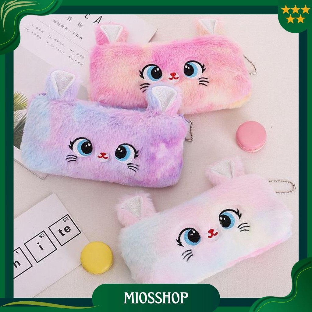 

Kotak Pensil Bulu Halus Unicorn / Kostak Serbaguna Pouch Dompet Makeup / Cute Cat Anak Perempuan Best Seller
