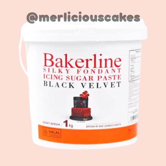 

Murah Black Velvet Bakerline Silky Fondant Hitam 1 Kg Icing Sugar Paste Halal
