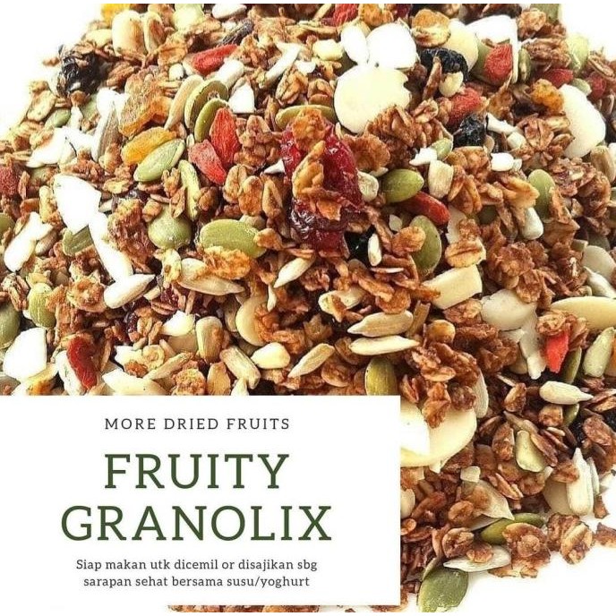 

Snack Healthy Pleasure Indonesia Fruity Granolix 250g Best Seller